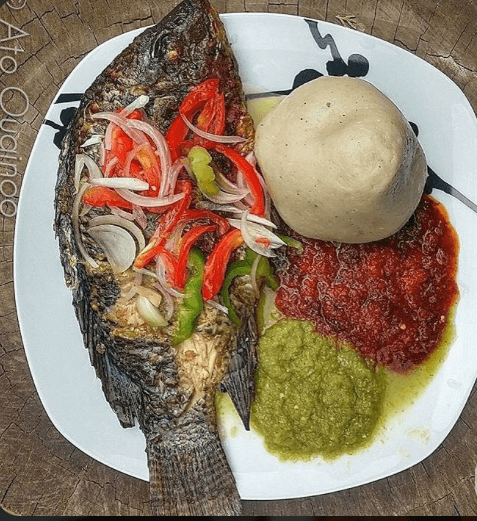 Banku with Tilapia